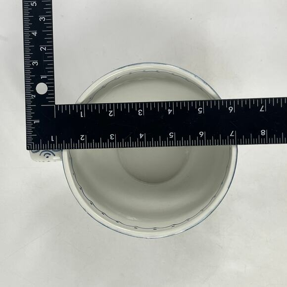 Ceramicas De Coimbra Portugal Hand Painted Floral Animal Soup Cup 7" x 3.5" - Picture 8 of 11